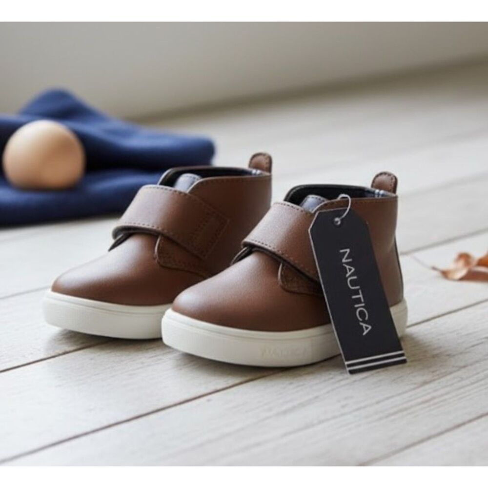 Nautica Chukka Boots NWT Toddler Tan Brown Leather Kids Style KA5312P Size 5